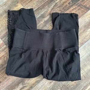 Livi Active Black Leggings with Crochet Detail